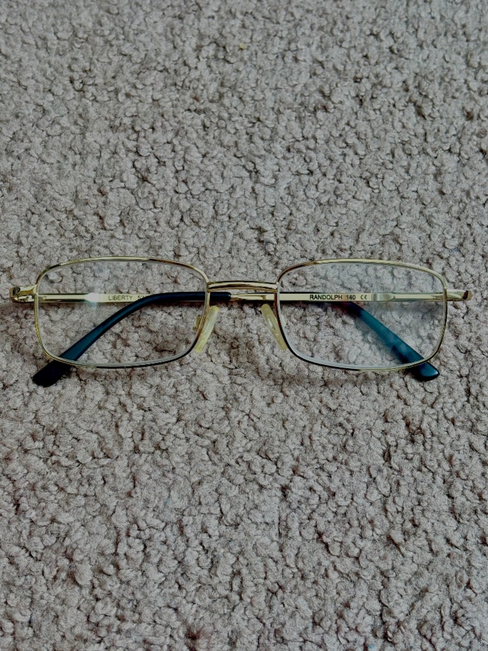 Randolph Liberty Gold Metal Rectangular Eyeglass Frames Only Romania 52 20 140